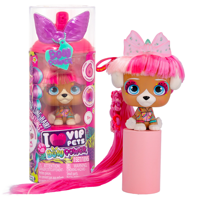 VIP Pets Bow Power Juliet, 1 VIP Pets Doll, and 8+ Accessories for Hair  Styling, Ages 4-6 Years