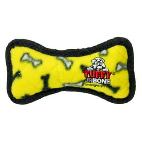 Tuffy Jr Bone Yellow Bone Durable Plush Squeaky Dog Toy
