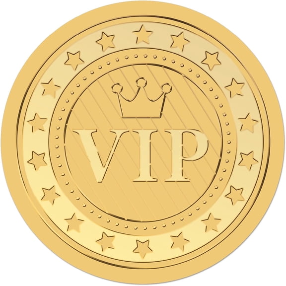 VIP Stickers 100Pcs 2" Envelope Seals Stickers Gold Foil Embossed Stickers Round Vintage Foil Seals Stickers Medal Decoration Sticker for Envelopes Diplomas Certificates Supplies DIY colorful