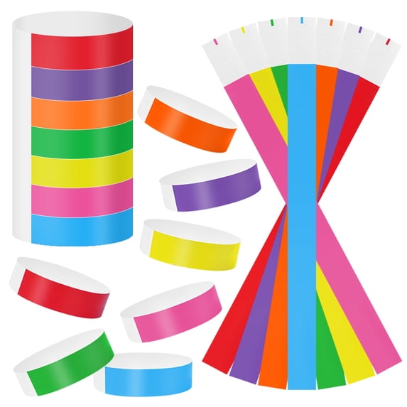 VIP Wristbands, 700 Pcs Waterproof VIP Paper Wristbands for Events Neon Colored Wristbands for Parties, Sporting Events, Concerts, Amusement Parks, Bars, Water Parks (Solid Colors)