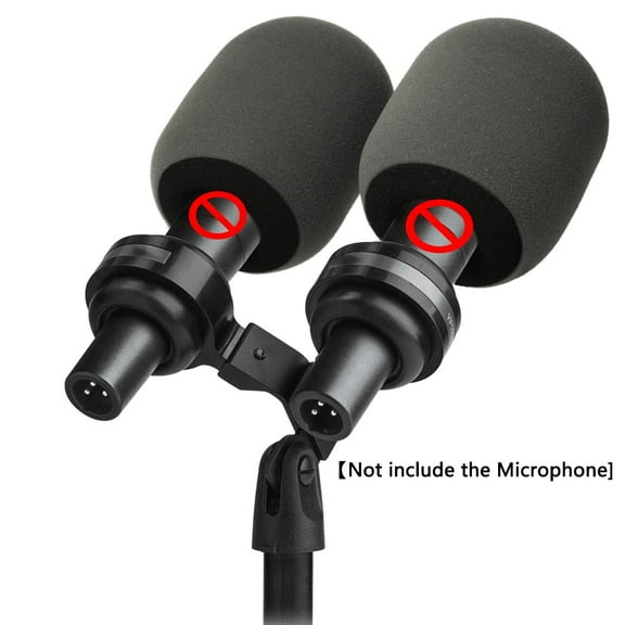 VIP55SM Dual Microphone Installation Kit Universal Stand for SM57 Presidential Microphone Twin Support Microphone Shock Mount