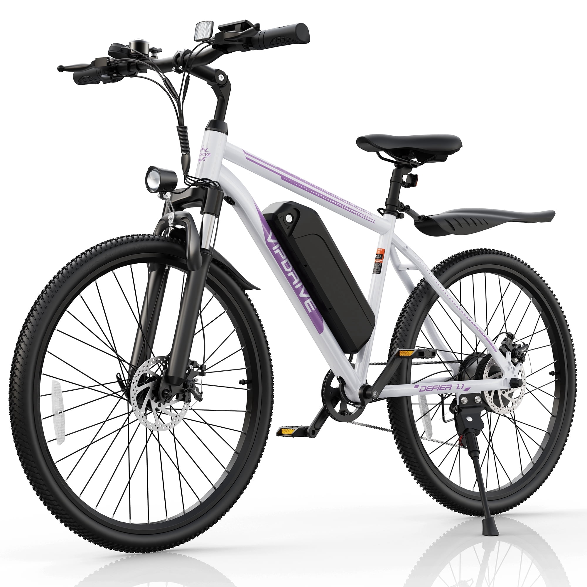 VIPDRIVE Electric Bike for Adults, 26'' 750W Peak Ebike, 48V 7.8AH Removable Battery，Up to 40 Miles 20MPH Electric Mountain Bike，Front Fork Suspension，UL2849