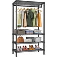 thumbnail image 1 of VIPEK V1 Wire Garment Rack 4 Tiers Heavy Duty Clothes Racks for Hanging Clothes Large Clothing Rack Freestanding Closet with Hanging Rod, 35.4'' L X 15.7'' W X 70.9'' H, Max Load 500LBS, Black, 1 of 7