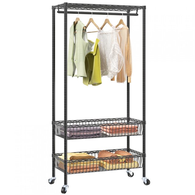 VIPEK Heavy Duty Rolling Garment Rack, Adjustable Wire Clothing Rack