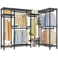 thumbnail image 1 of VIPEK L22 Heavy Duty Clothes Rack L Shaped Garment Rack Metal Clothing Rack, 76"L x 45"W x 76.4"H, Max Load 1400LBS, Black, 1 of 9