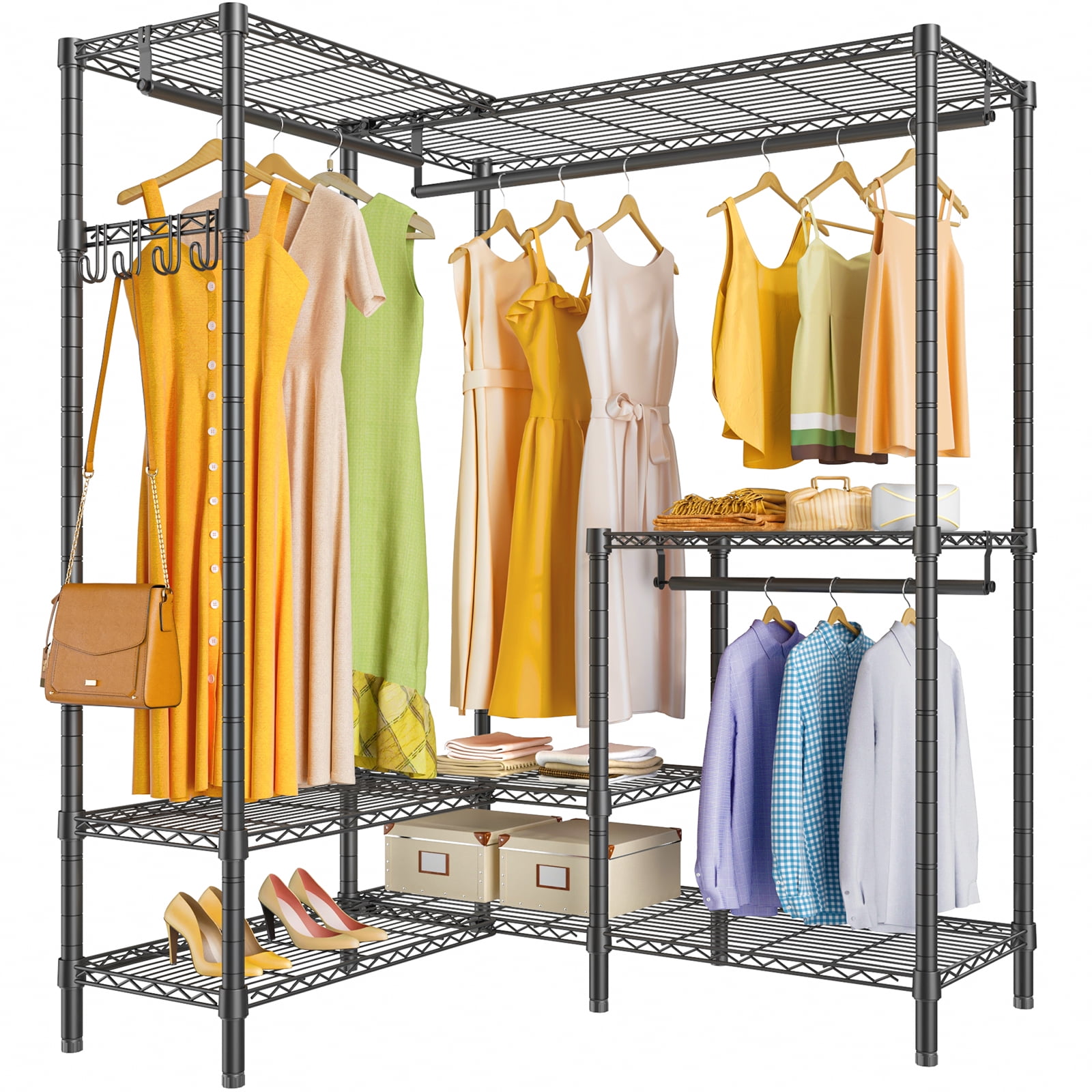 VIPEK L3 Clothing Rack L Shaped , Large Wardrobe for Corner Closet