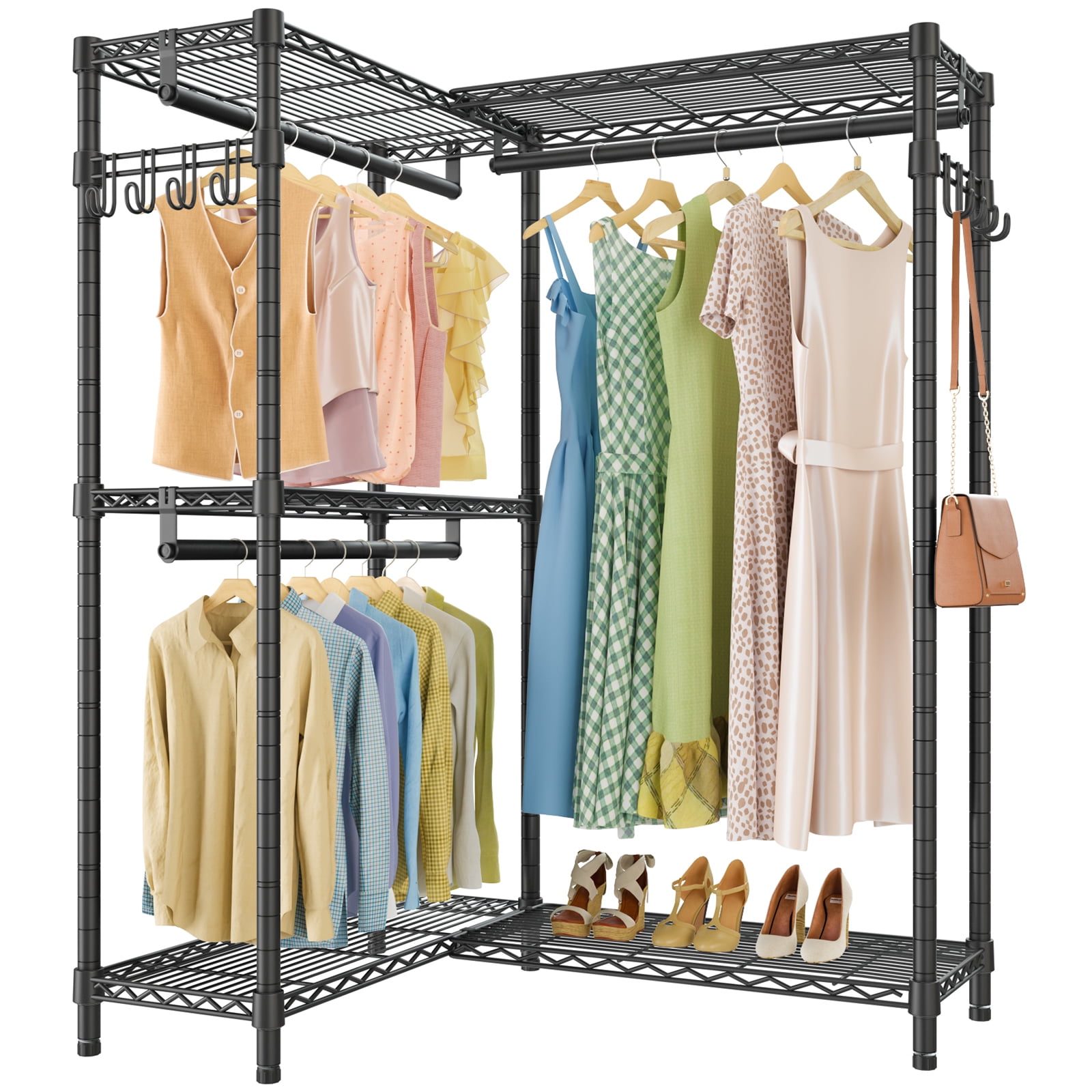 ClosetMaid SuiteSymphony Wood Corner Shelf Unit, 2 Shelves, Adjustable,  Stacking, For Storage, Closet, Clothes, Shoes, Décor, Pure White, 41.13 X