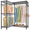 thumbnail image 1 of VIPEK L4 Garment Rack L Shaped Clothes Rack for Corner, Freestanding Portable Wardrobe Closet Heavy Duty Clothing Rack, Black, 1 of 11