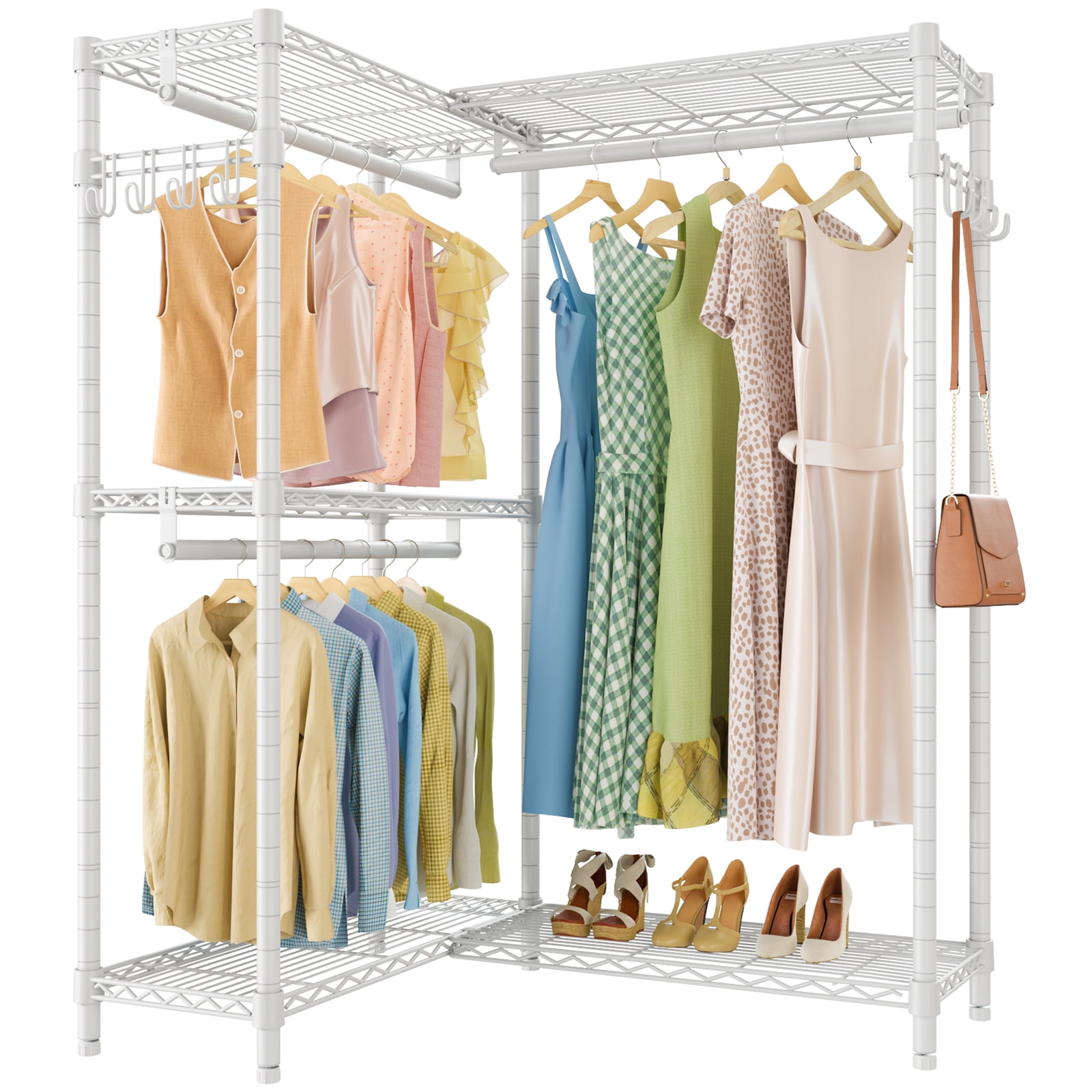 V2E Wire Garment Rack Heavy Duty Clothes Rack with 6-Shelf Hanging