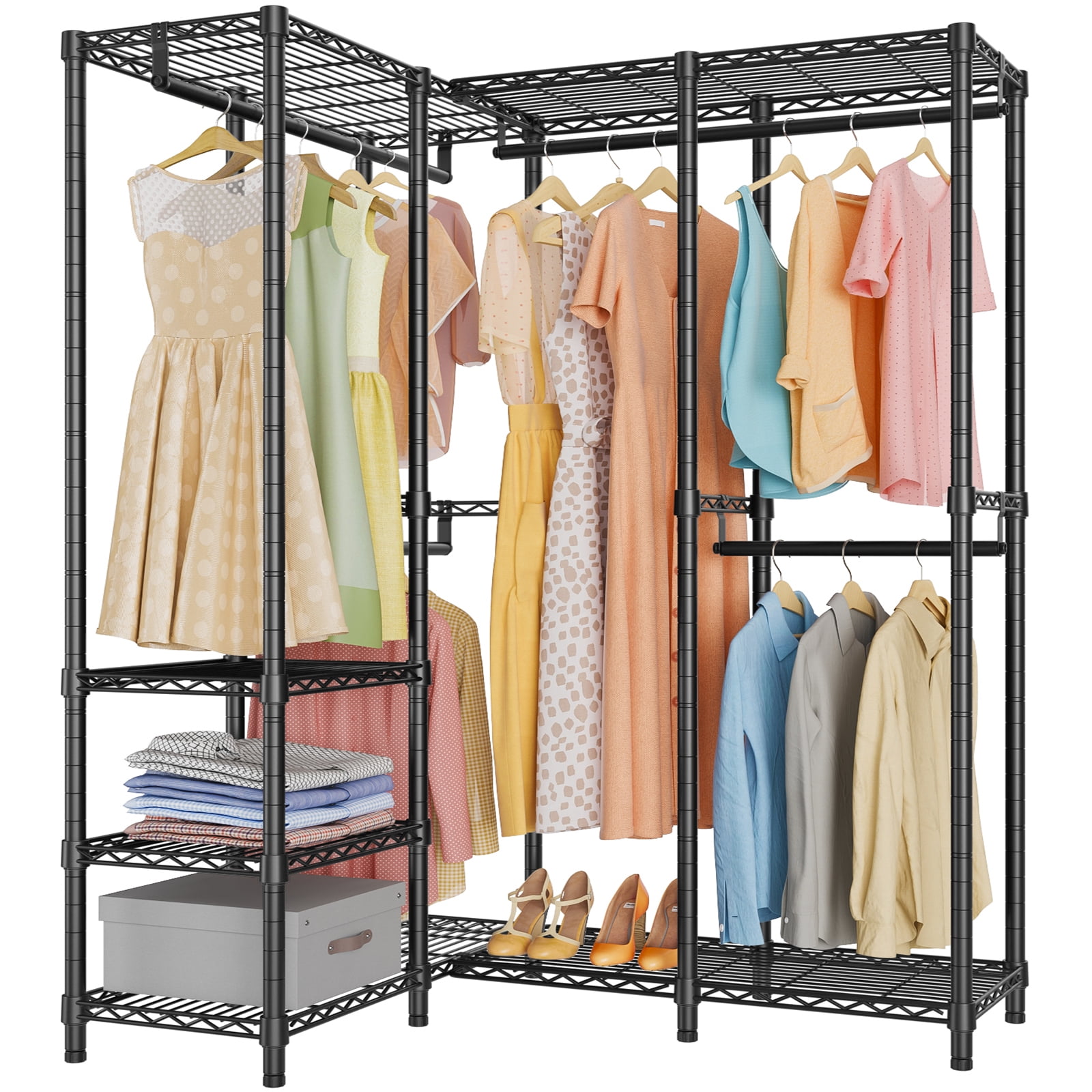 VIPEK L40 Garment Rack Corner Closet Rack Freestanding L Shaped Clothes