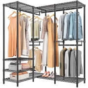 VIPEK L40 L Shaped Garment Rack Clothes Rack for Hanging Clothes, 53.75 L x 38 W x 75.6 H, Black