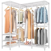 VIPEK L40 L Shaped Garment Rack Clothes Rack for Hanging Clothes, 53.75 L x 38 W x 75.6 H, White