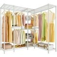 thumbnail image 1 of VIPEK L50 Wire Garment Rack Large L Shaped Closet Rack for Corner, Multi-function Protable Clothes Rack Heavy Duty Metal Clothing Rack Clothes Storage Organizer Closet, 67.5"Lx38"Wx76.4"H, White, 1 of 8