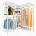 thumbnail image 1 of VIPEK L6 Medium Garment Rack L Shaped Clothes Rack Clothing Rack, Metal, 43.3"L x 43.3"W x 76.8"H, Max Load 750LBS, White, 1 of 7