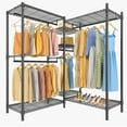 thumbnail image 1 of VIPEK L6 L Shape Clothing Rack 5-Tier Wire Garment Rack, 46.5" L x 46.5" W x 76.4" H, Max Load 850LBS, Black, 1 of 8