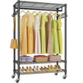 thumbnail image 1 of VIPEK R3 Plus Rolling Clothes Rack Portable Closet Heavy Duty Garment Rack Wardrobe, Black, 1 of 8