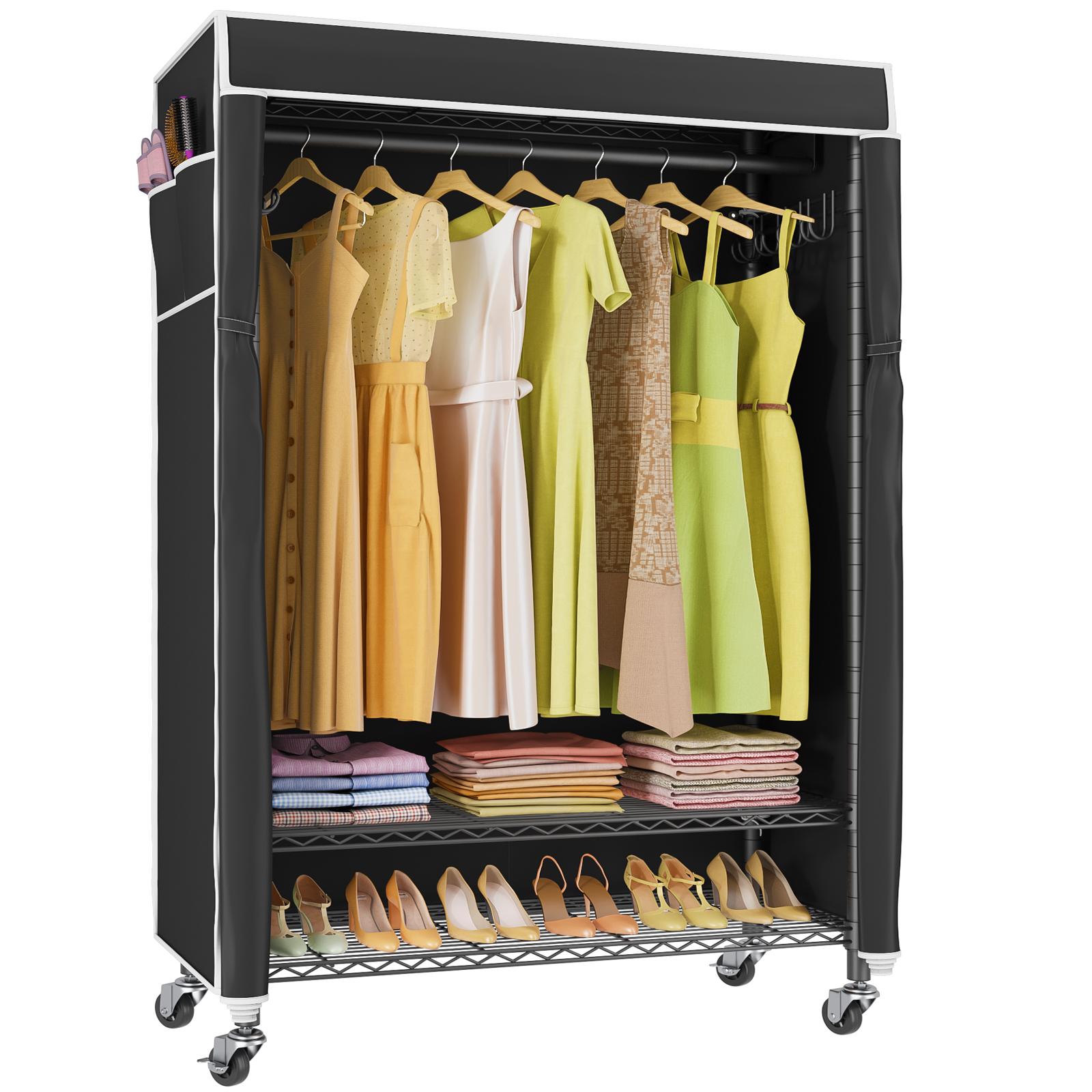 VIPEK R1C Plus Garment Rack with Cover Rolling Clothes Rack with ...