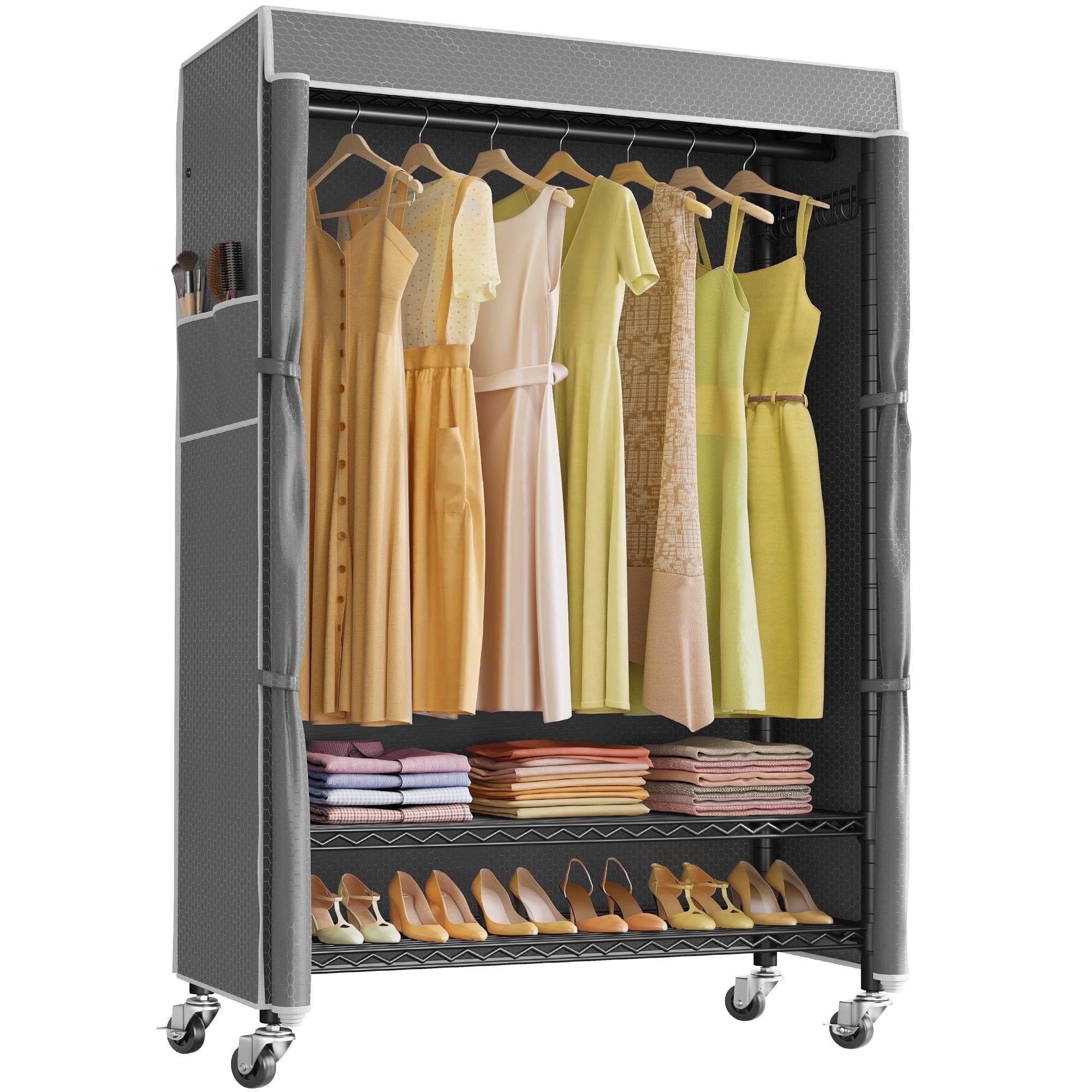 VIPEK R1C Plus Garment Rack with Cover Rolling Clothes Rack with ...