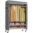 thumbnail image 1 of VIPEK R3C Plus Garment Rack with Cover Rolling Clothes Rack with Locking Wheels, White Closet Rack with Gray Cover, 1 of 8