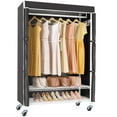 thumbnail image 1 of VIPEK R3C Rolling Clothes Rack with Cover Portable Closet, White Closet Rack with Black Cover, 1 of 6