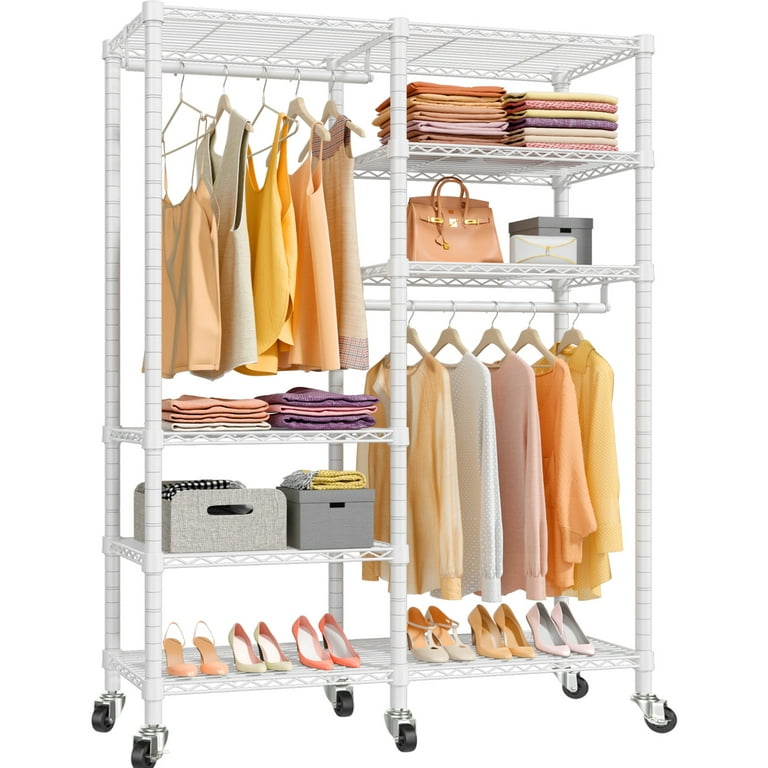 VIPEK R4i Portable Closets Adjustable Rolling Clothes Garment Rack White