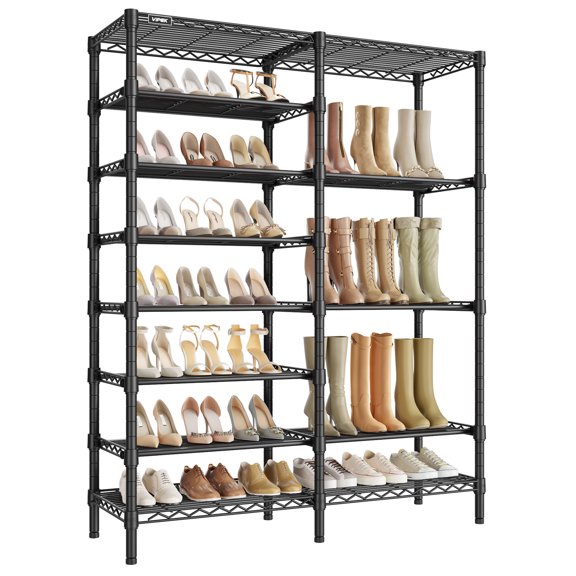 VIPEK S2 Pro Shoe Rack, 13-Tier Large Capacity Wide Shoe Organizer Metal Heavy Duty Shoe Storage Shelf, Adjustable & Detachable Boot Shoe Cabinet for Entryway/Closet/Bedroom, 880 lbs Black