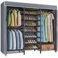 thumbnail image 1 of VIPEK S3C Heavy Duty Portable Closet with Adjustable Shoe Rack Wire Shelf, Custom Black Rack with Grey Cover, 1 of 7