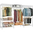 thumbnail image 1 of VIPEK V10 Wire Corner Garment Rack, Heavy Duty Clothes Rolling Rack, Metal, Chrome, 68.9" L x 15.7" W x 76.4" H, Max Load 790 LBS, White, 1 of 10
