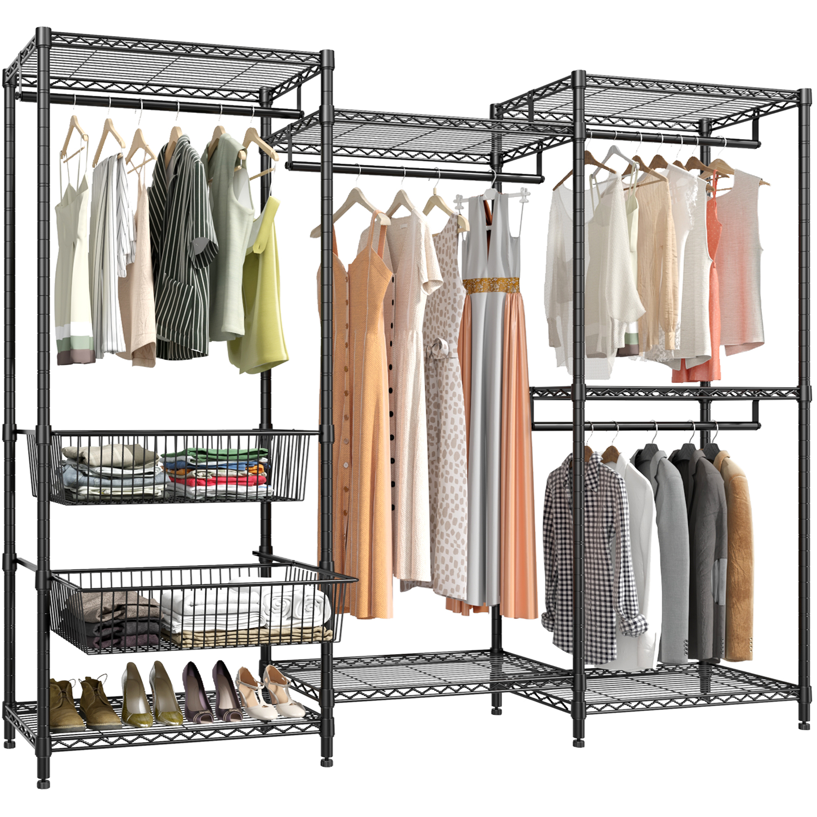 VIPEK V10 Wire Garment Rack 5 Tiers Heavy Duty Clothes Rack, Large Size  Clothing Rack, Max Load 920 LBS, White