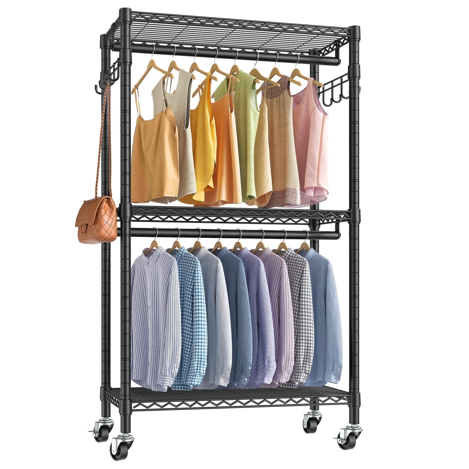 VIPEK V12 Mini Rolling Rack Heavy Duty Freestanding Closet 29.5 Lx16.5 Wx76.8 H Black Walmart