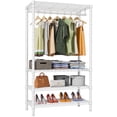 thumbnail image 1 of VIPEK V1 Heavy Duty 4-Tier Adjustable Clothes Rack, Freestanding Clothing Organizer with Shelves & Hanging Rod, 500LB Capacity, 35.4"L x 15.7"W x 70.9"H, White, 1 of 10