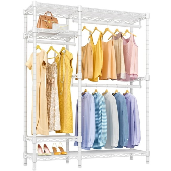 VIPEK V2 Garment Rack Metal Clothing Rack for Hanging Clothes, 45"Lx16.5"Wx76.4"H, Max Load 700LBS, White