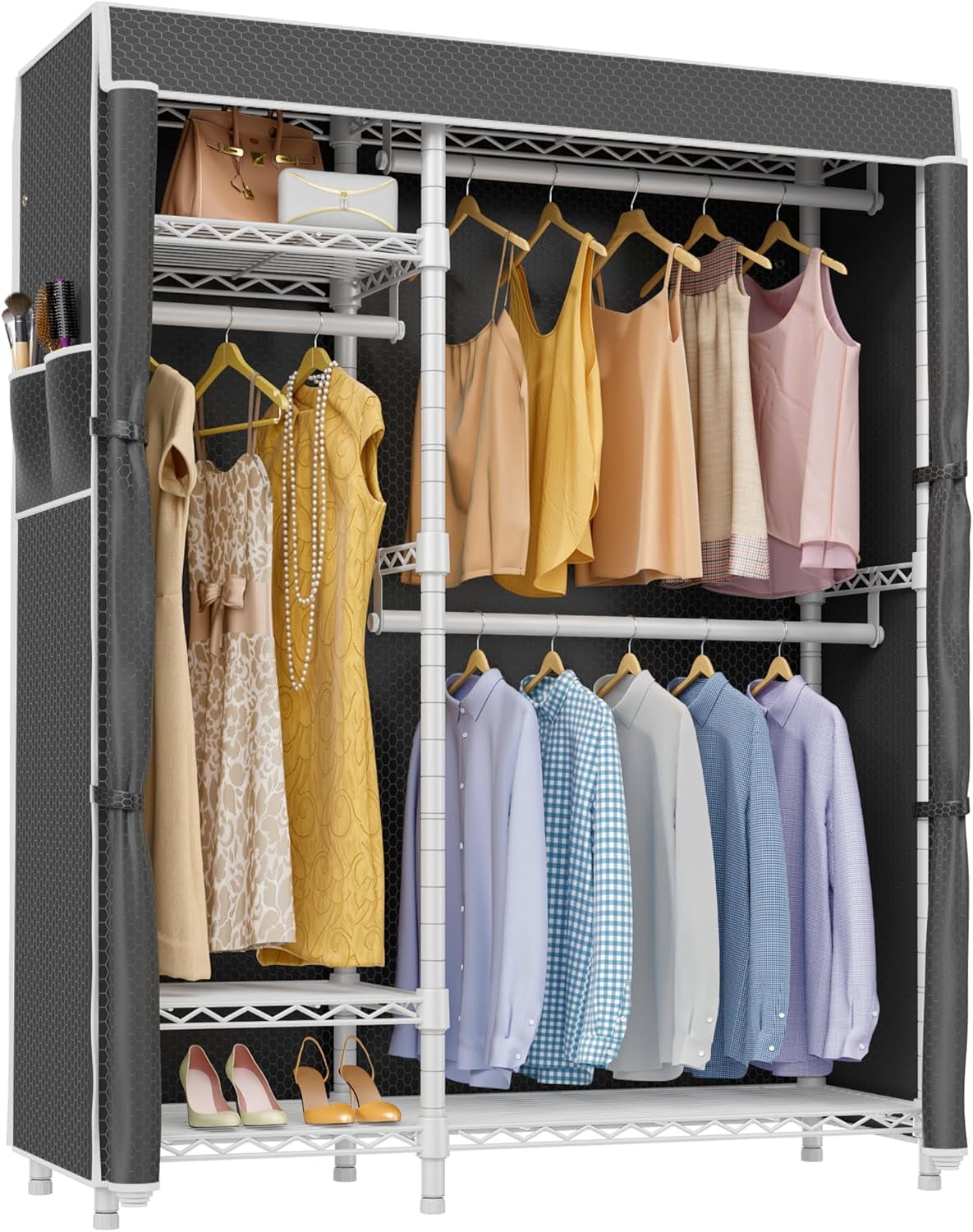 VIPEK V2C Heavy Duty Clothes Rack with Black Polyester Cover, 700LB ...