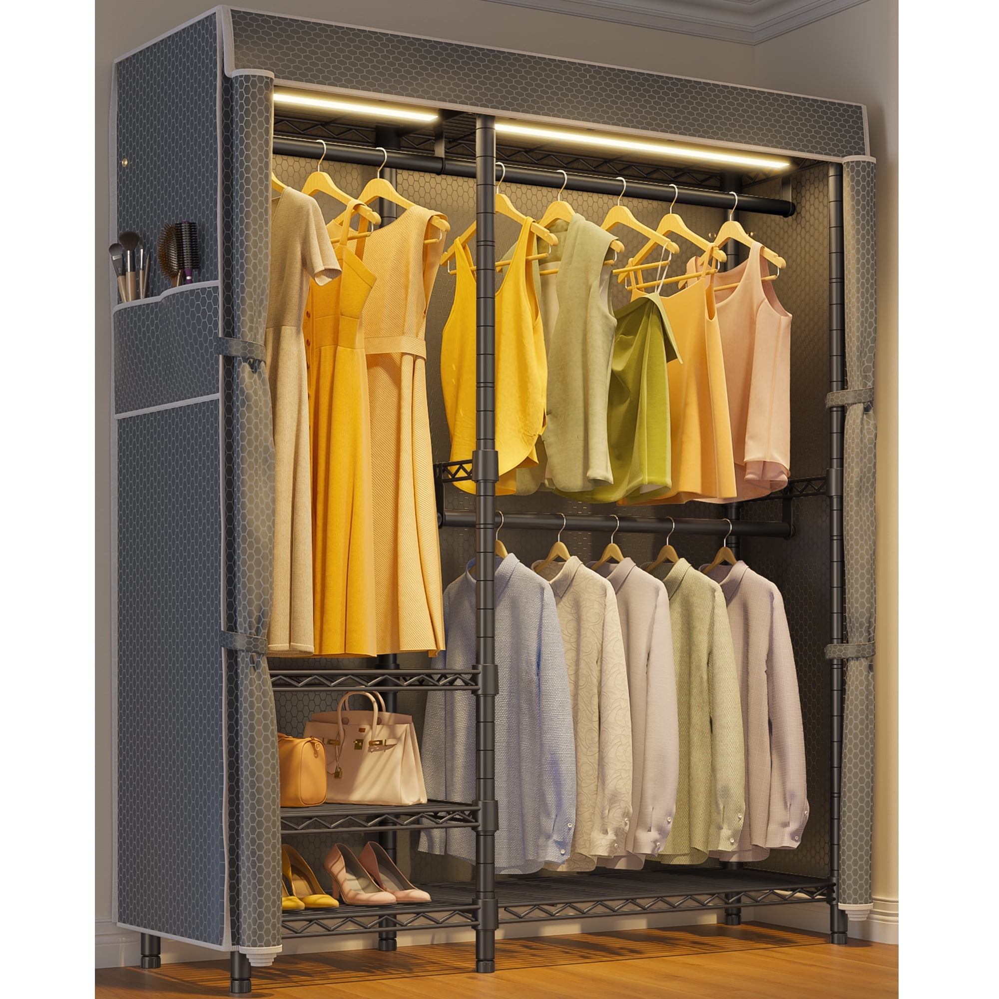 Outdoor Covered Cloths Rack VIPEK V2LC Garment Rack Heavy Duty Covered Clothes Rack with Dimmable ...