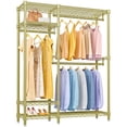 thumbnail image 1 of VIPEK V2S Heavy Duty Clothes Rack 4 Tiers Wire Shelving Garment Racks with 3 Hanging Rods, Gold, 1 of 8