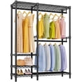 thumbnail image 1 of VIPEK V2i Heavy Duty Garment Rack, 700LB Capacity Portable Closet System with 4 Adjustable Shelves & 2 Hanging Rods, Freestanding Wardrobe,Black, 1 of 8