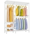 thumbnail image 1 of VIPEK V2i Heavy Duty Garment Rack, 700LB Capacity Portable Closet System with 4 Adjustable Shelves & 2 Hanging Rods, Freestanding Wardrobe,White, 1 of 7