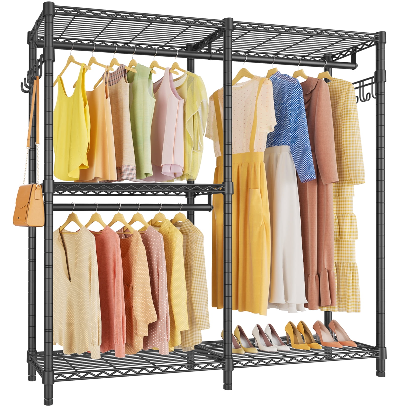 Black Heavy Duty Wire Freestanding Closet Organizer