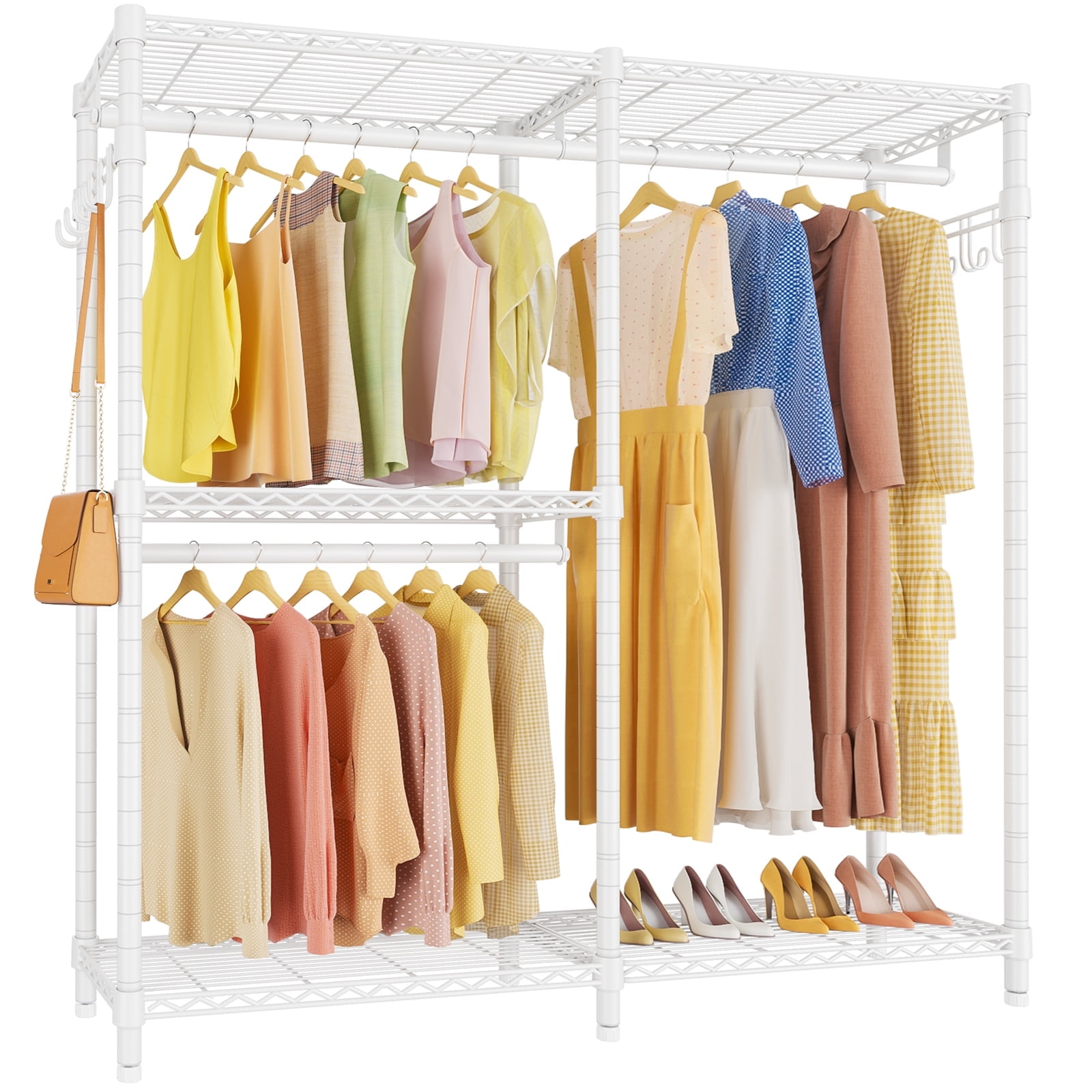 White Heavy Duty Freestanding Wire Closet Organizer