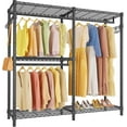 thumbnail image 1 of VIPEK V4 Garment Rack Bedroom Armoires Compact Freestanding Closet Storage Organizer, Portable Wardrobe Closet Heavy Duty Clothes Rack Metal Clothing Rack, Black, 1 of 9