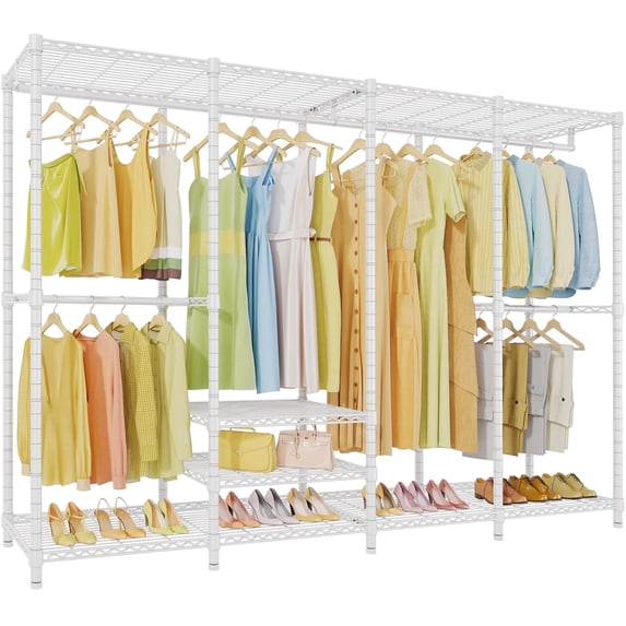 VIPEK V40 Plus Extra Large Clothes Rack Heavy Duty Clothing Rack, Closet Organizer System Freestanding Wardrobe, Max Load 1300lbs, White