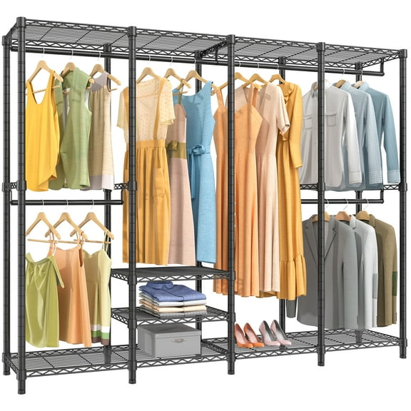 VIPEK V40 Heavy Duty Garment Rack, 1110LB Capacity Wire Clothes Rack, Multi-Functional Freestanding Closet Wardrobe, Black