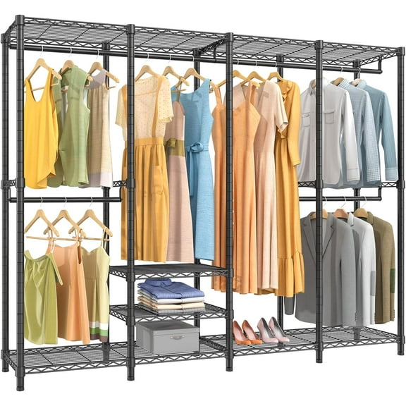 VIPEK V40 Wire Garment Rack Heavy Duty Clothes for Hanging Clothes, Multi-Functional Bedroom Clothing Freestanding Closet Wardrobe Rack, Max Load 1110lbs, Black