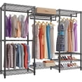 thumbnail image 1 of VIPEK V5 Heavy Duty Portable Closet Wardrobe, 890LB Capacity Clothing Rack with 8 Shelves & 4 Hanging Rods, Freestanding Adjustable Storage Unit, Black, 1 of 11