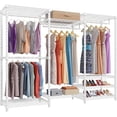 thumbnail image 1 of VIPEK V5 Heavy Duty Portable Closet Wardrobe, 890LB Capacity Clothing Rack with 8 Shelves & 4 Hanging Rods, Freestanding Adjustable Storage Unit, White, 1 of 11