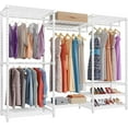 thumbnail image 1 of VIPEK V5 Heavy Duty Portable Closet Wardrobe, 890LB Capacity Clothing Rack with 8 Shelves & 4 Hanging Rods, Freestanding Adjustable Storage Unit, White, 1 of 10