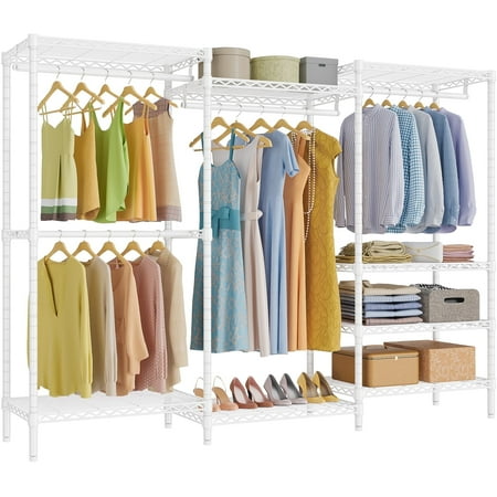 VIPEK V5 Plus Large Portable Closet Rack Freestanding Wardrobe Closet, Heavy Duty Multi-Functional Clothes Rack, White
