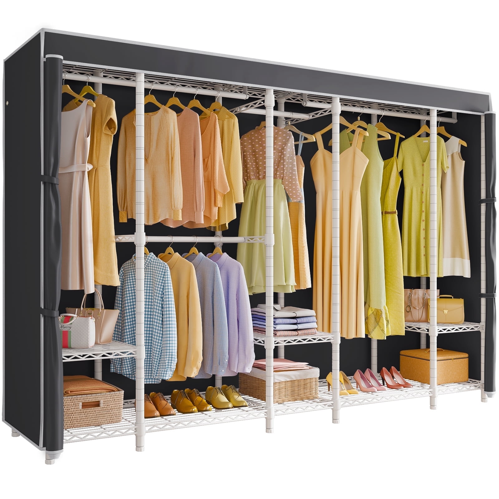 VIPEK V50C White Portable Closet Rack with Black Cover, Large ...