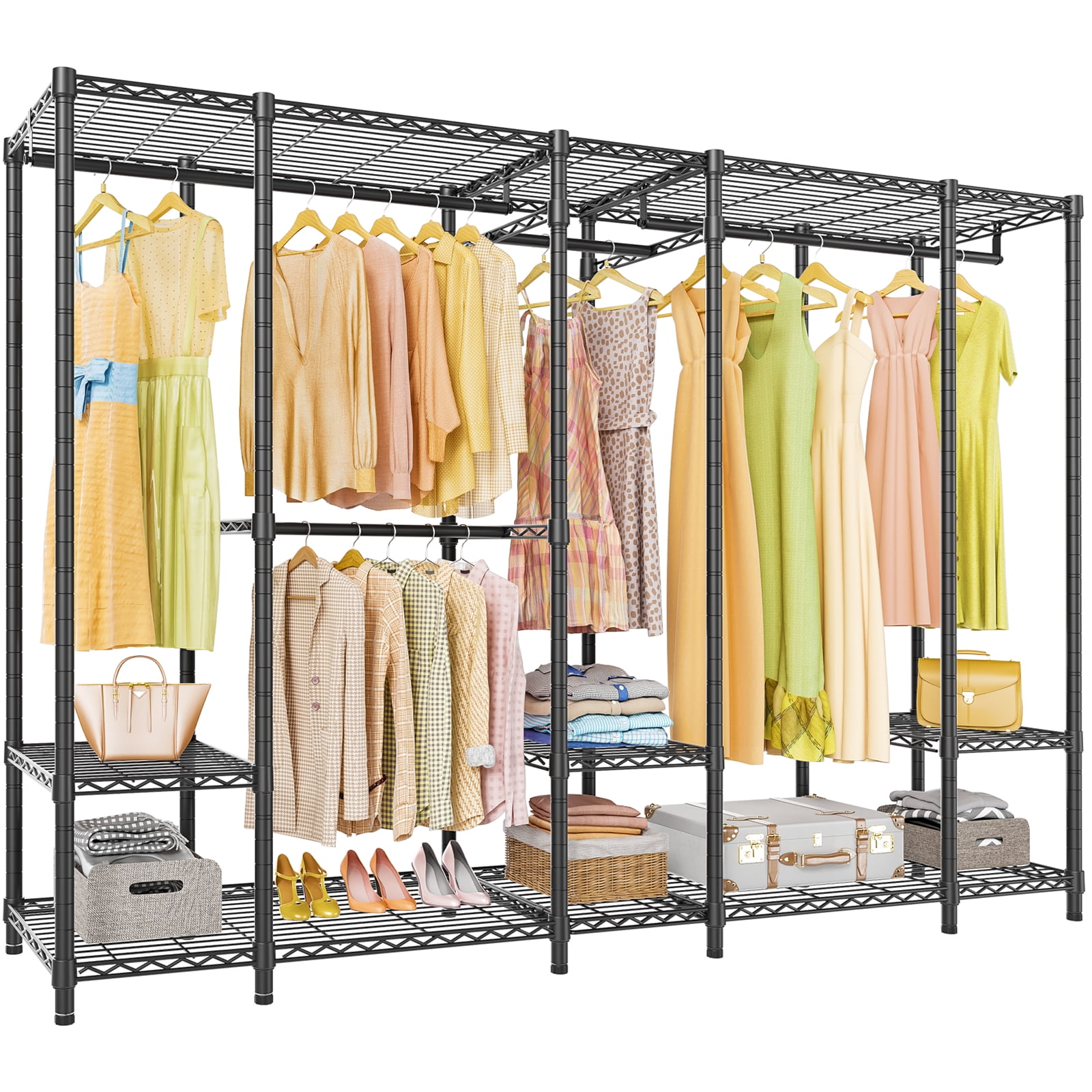 VIPEK V50i Extra Large Portable Closet Rack Bedroom Armoire Freestanding Wardrobe Closet Heavy Duty Clothes Rack Multi Functional Metal Clothing