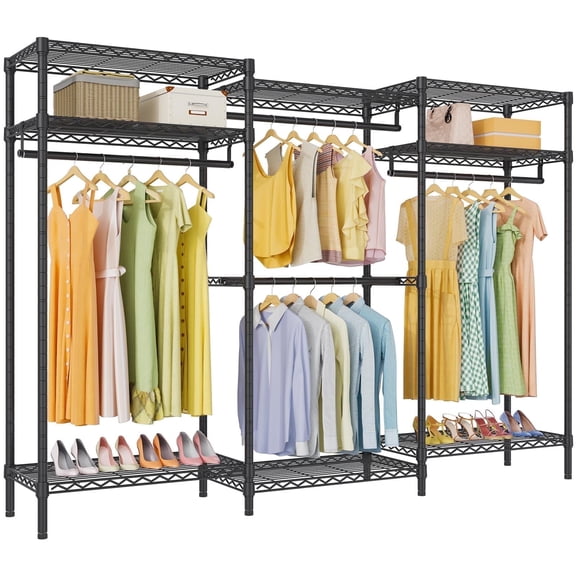 VIPEK V5i Plus Wire Garment Rack Heavy Duty Clothes Rack, Large Free Standing Wardrobe Closet Metal Clothing Rack, Black
